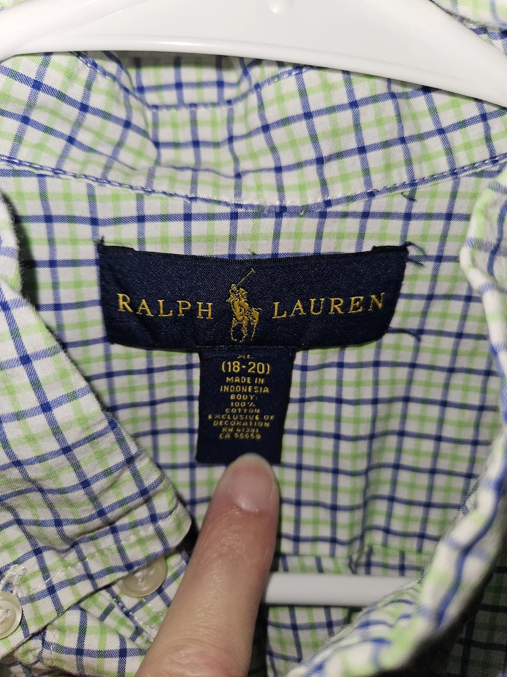 Ralph Lauren Men’s Green & Blue Plaid Button-Down Shirt